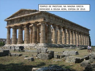 TEMPLO DE PAESTUM, NA MAGNA GRECIA
DEDICADO A DEUSA HERA, ESPOSA DE ZEUS
 