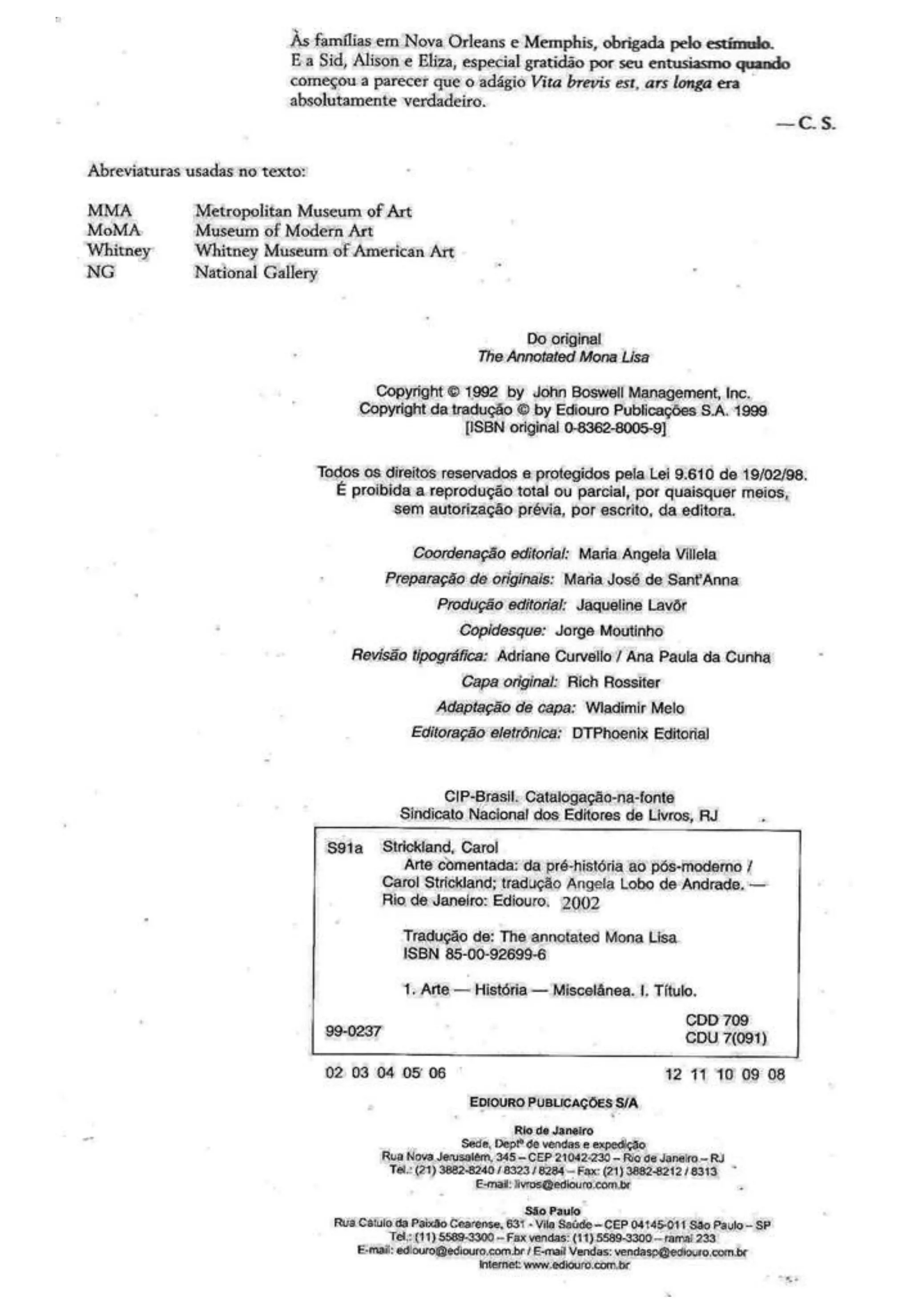 Arte comentada, da pré história ao pós-moderno