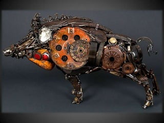 Arte com peças de automóveis