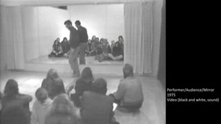 Performer/Audience/Mirror 
1975 
Video (black and white, sound) 
 