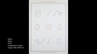Rebus 
Rébus 
1973 
Lithograph on paper 
Image: 700 x 500 mm 
 