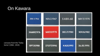 On Kawara 
canvases from the 'Today 
Series' (1966 - 2014) 
 