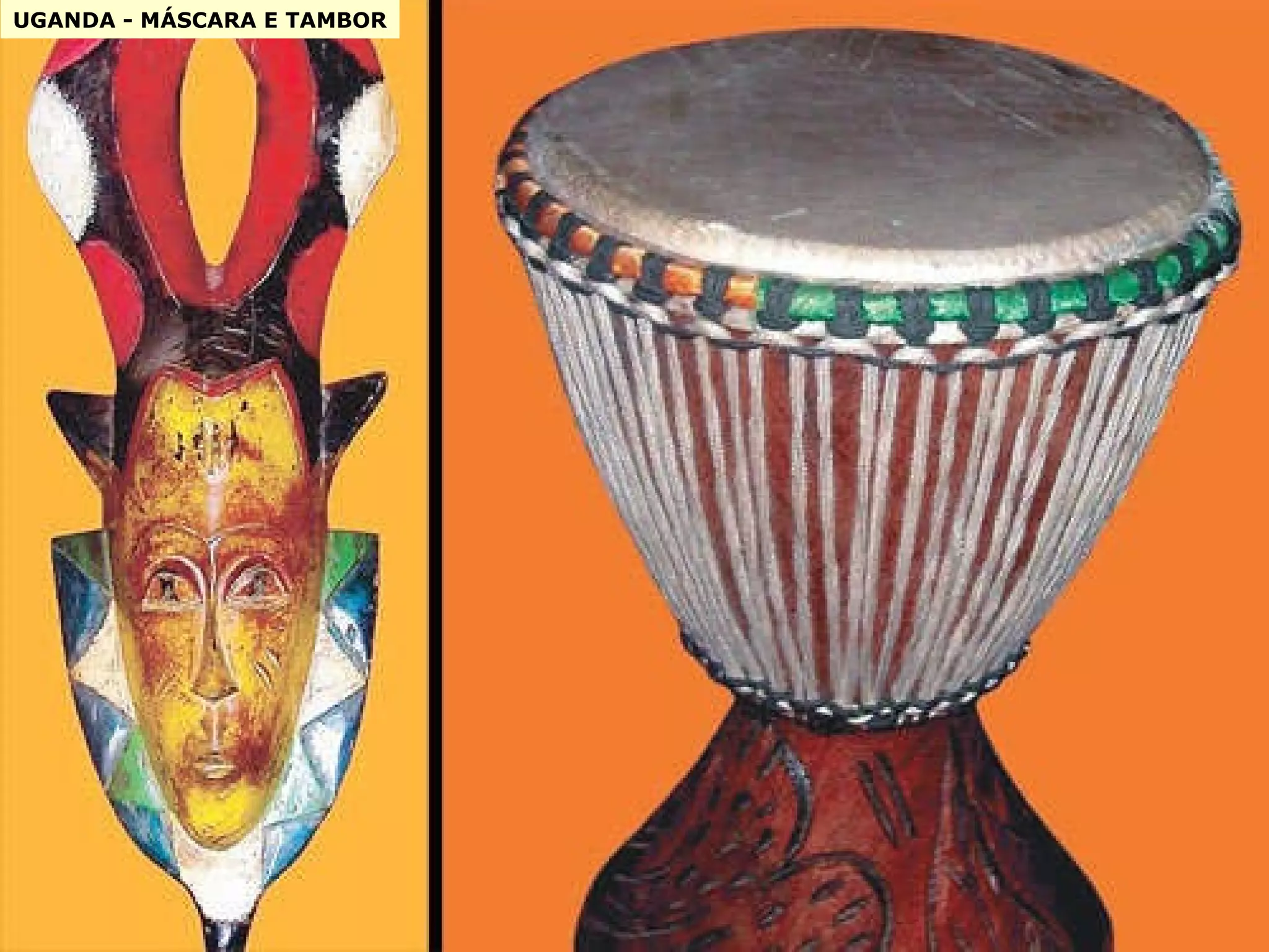 UGANDA - MÁSCARA E TAMBOR 