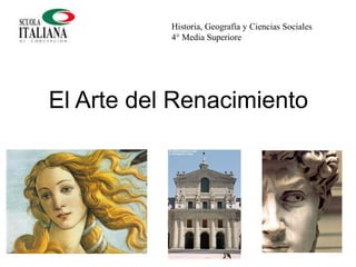 El Arte del Renacimiento
Historia, Geografía y Ciencias Sociales
4° Media Superiore
 