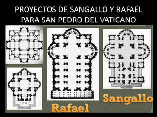 PROYECTOS DE SANGALLO Y RAFAEL
PARA SAN PEDRO DEL VATICANO
 