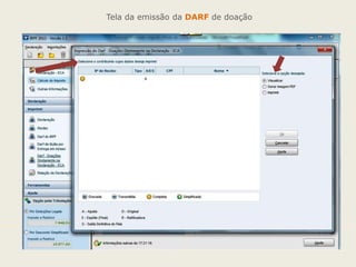 Tela da emissão da DARF de doação

 