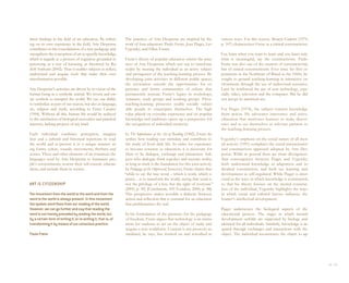 latest findings in the field of art education. By reflect-       The practices of Arte Despertar are inspired by the            various ways. For this reason, Moacir Gadotti (1979,
ing on its own experience in the field, Arte Despertar           work of four educators: Paulo Freire, Jean Piaget, Lev         p. 107) characterizes Freire as a critical constructivist:
contributes to the consolidation of a new pedagogy and           Vygotsky, and Elliot Eisner.
strengthens the conception of art as specific knowledge,                                                                        You learn when you want to learn and you learn only
which it regards as a process of cognition grounded in           Freire’s theory of popular education orients the prac-         what is meaningful, say the constructivists. Paulo
perceiving as a way of knowing, as theorized by Ru-              tices of Arte Despertar, which sets out to transform           Freire was also one of the creators of constructivism,
dolf Arnheim (2002). Thus it enables subjects to reflect,        reality by treating the individual as an active subject        but of critical constructivism. Ever since his first ex-
understand and acquire tools that make their own                 and protagonist of the teaching-learning process. By           periments in the Northeast of Brazil in the 1960s, he
transformation possible.                                         developing joint activities in different public spaces,        sought to ground teaching-learning in interactive en-
                                                                 the association extends the opportunities for ex-              vironments through the use of audiovisual resources.
Arte Despertar’s activities are driven by its vision of the      perience and forms communities of culture that                 Later he reinforced the use of new technology, espe-
human being as a symbolic animal. We invent and cre-             permanently recreate Freire’s legacy in workshops,             cially video, television and the computer. But he did
ate symbols to interpret the world. We use our ability           seminars, study groups and working groups. These               not accept its uncritical use.
to symbolize as part of our reason, but also in language,        teaching-learning processes enable socially vulner-
art, religion and myth, according to Ernst Cassirer              able people to emancipate themselves. The high                 For Piaget (1974), the subject extracts knowledge
(1994). Without all this, human life would be reduced            value placed on everyday experience and on popular             from action. He advocates innovative and active
to the satisfaction of biological necessities and practical      knowledge and traditions opens up a perspective for            education that motivates learners to make discov-
interests, lacking projects of any kind.                         the recognition of individual creativity.                      eries and to see themselves as relevant partners in
                                                                                                                                the teaching-learning process.
Each individual combines perception, imagina-                    In The Importance of the Act of Reading (1982), Freire de-
tion and a cultural and historical repertoire to read             scribes how reading can stimulate and contribute to           Vygotsky’s emphasis on the social nature of all men-
the world and re-present it in a unique manner us-                the study of lived daily life. In order for experience        tal activity (1991) completes the social-interactionist
ing forms, colors, sounds, movements, rhythms and                 to become concrete as education, it is necessary for          and constructivist approach adopted by Arte Des-
scenes. These and other elements of art constitute the            there to be dialogue, exchange and interaction. Sub-          pertar. While in general there are more divergences
languages used by Arte Despertar to humanize peo-                 jects who dialogue think together and recreate reality,       than convergences between Piaget and Vygotsky,
ple’s environments, restore their self-esteem, educate            as long as truth is the foundation for this joint activity.   both understand knowledge as adaptation and in-
them, and include them in society.                               In Pedagogy of the Oppressed, however, Freire claims that      dividual construction, and both see learning and
                                                                 “while to say the true word – which is work, which is          development as self-regulated. While Piaget is inter-
                                                                  praxis – is to transform the world, saying that word is       ested in the ways in which knowledge is constructed,
ART IS CITIZENSHIP                                                not the privilege of a few, but the right of everyone”        so that his theory focuses on the mental construc-
                                                                 (2005, p. 90) [Continuum, NY/London, 2000, p. 88].             tion of the individual, Vygotsky highlights the ways
The movement from the world to the word and from the             This perspective makes possible a dialectic between            in which social and cultural factors influence the
word to the world is always present. In this movement             action and reflection that is essential for an education      learner’s intellectual development.
the spoken word flows from our reading of the world.              that problematizes the real.
However, we can go further and say that reading the                                                                             Piaget underscores the biological aspects of the
word is not merely preceded by reading the world, but            In his formulation of the premises for the pedagogy            educational process. The stages in which mental
by a certain form of writing it, or re-writing it, that is, of   of freedom, Freire argues that technology is an instru-        development unfolds are supported by biology and
transforming it by means of our conscious practice.              ment for students to act on the object of study and            identical for all individuals. Similarly, knowledge is ac-
                                                                 acquire a new worldview. Content is not passively as-          quired through exchanges and interactions with the
Paulo Freire                                                     similated, he says, but worked on and reworked in              object. The individual reconstructs the object to ap-




                                                                                                                                                                                             24 I 25
 