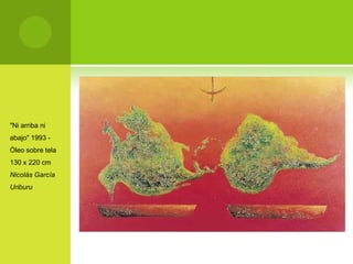 "Ni arriba ni
abajo" 1993 -
Óleo sobre tela
130 x 220 cm
Nicolás García
Uriburu
 