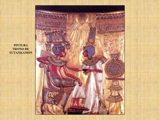 PINTURA TRONO DE TUTANKAMÓN 