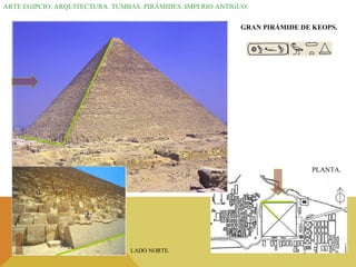 ARTE EGIPCIO. ARQUITECTURA. TUMBAS. PIRÁMIDES. IMPERIO ANTIGUO. GRAN PIRÁMIDE DE KEOPS. PLANTA. LADO NORTE. 