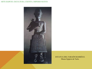 ARTE EGIPCIO. ESCULTURA. EXENTA. IMPERIO NUEVO. ESTATUA DEL FARAÓN RAMSÉS II. Museo Egipcio de Turín. 