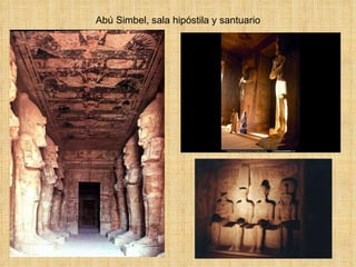 Abú Simbel, sala hipóstila y santuario 