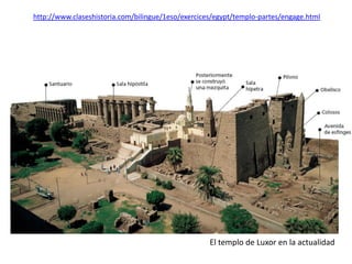 El templo de Luxor en la actualidad
http://www.claseshistoria.com/bilingue/1eso/exercices/egypt/templo-partes/engage.html
 