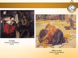 O Fado
Pintado por José Malhoa
(1910)
Milho ao Sol
Pintado por José Malhoa
(1927)
 
