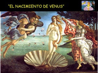 “ EL NACIMIENTO DE VENUS”  Galería Uffizi,  Florencia 