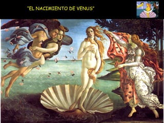 “ EL NACIMIENTO DE VENUS”  Galería Uffizi,  Florencia 