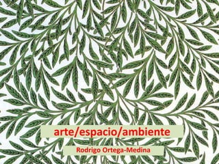 arte/espacio/ambiente
Rodrigo Ortega-Medina
 