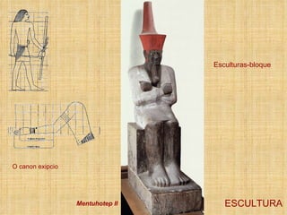 ESCULTURA O canon exipcio Esculturas-bloque Mentuhotep II 