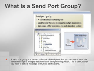 What Is a Send Port Group? A send port group is a named collection of send ports that you can use to send the same message to multiple destinations in a single configuration. This is useful when you want to send a message to multiple destinations. 