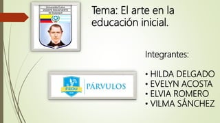 Integrantes:
• HILDA DELGADO
• EVELYN ACOSTA
• ELVIA ROMERO
• VILMA SÁNCHEZ
Tema: El arte en la
educación inicial.
 