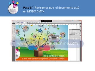 Paso 8 )  Revisamos que  el documento esté en MODO CMYK