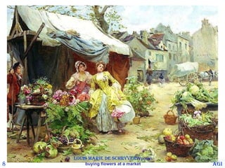 8 Louis Marie de Schryver Woman buying flowers at a market Agi 