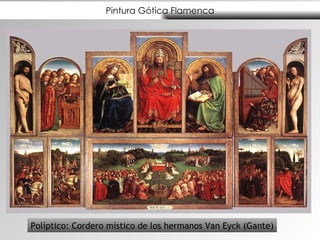 Pintura Gótica Flamenca Políptico: Cordero místico de los hermanos Van Eyck (Gante) 