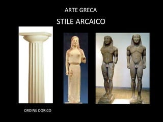 STILE ARCAICO
ARTE GRECA
ORDINE DORICO
 