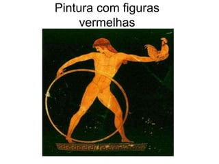 Pintura com figuras
vermelhas
 
