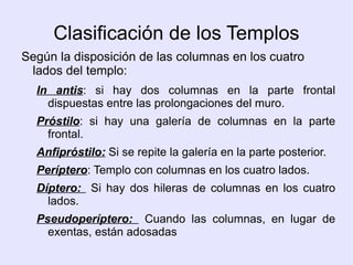 Todos los elementos constructivos se supeditan a unas relaciones fijas que dan lugar a los órdenes arquitectónicos 