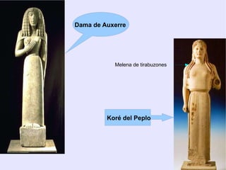 Templos Tienen su origen en el mégaron Hogar de la divinidad antropomórfica, no lugar de culto Lugar dónde se guardaba la imagen de la divinidad Tesoro Próstilo: Una pronaos Anfipróstilo: Dos pronaos Rodeado de columnas: períptero Doble fila de columnas: díptero Templo circular: monóptero 