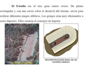 RECONSTRUCCIÓN IDEAL DE UN
ESTADIO DE DELFOS        ESTADIO GRIEGO
 