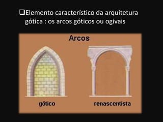 Elemento característico da arquitetura
 gótica : os arcos góticos ou ogivais
 