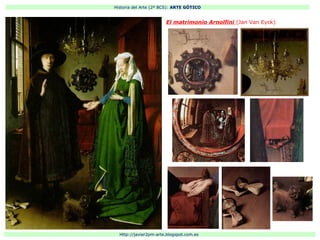 Historia del Arte (2º BCS): ARTE GÓTICO
Http://javier2pm-arte.blogspot.com.es
El matrimonio Arnolfini (Jan Van Eyck)
 
