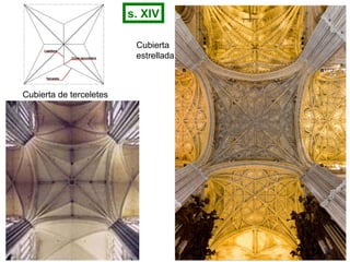 Cubierta de terceletes
Cubierta
estrellada
s. XIV
 