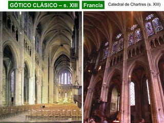 GÓTICO CLÁSICO – s. XIII Francia Catedral de Chartres (s. XIII)
 