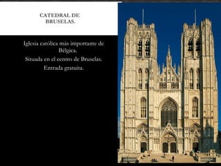 CATEDRAL DE  BRUSELAS. Iglesia católica más importante de Bélgica. Situada en el centro de Bruselas. Entrada gratuita. 