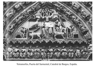 Tetramorfos, Puerta del Sarmental, Catedral de Burgos, España.
 