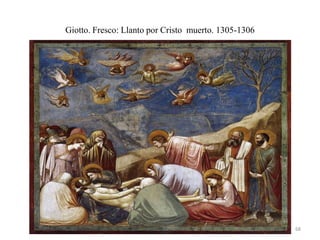 Pintura gótica 68
Giotto. Fresco: Llanto por Cristo muerto. 1305-1306
 