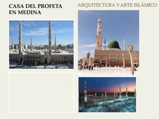 ARQUITECTURA Y ARTE ISLÁMICO 
CASA DEL PROFETA 
EN MEDINA 
rey Fahd Ben 'Abdul 'Azîz entabló a llevar acabo una nueva ampliación de la 
aumentando su superficie a más de 160.000 m². 
del profeta tiene una azotea pavimentada con 24 bóvedas sobre bases 
azotea también se utiliza para el rezo siempre y cuando hay mucha gente. 
característica más notable de la mezquita del profeta es su Bóveda verde, que se 
arriba entre las muchas bóvedas blancas. 
 