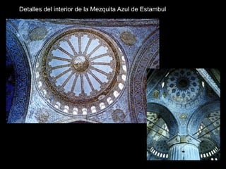 Detalles del interior de la Mezquita Azul de Estambul 