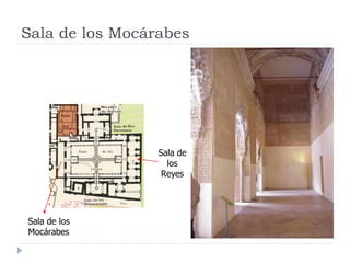 Sala de los Mocárabes




                 Sala de
                   los
                  Reyes




Sala de los
Mocárabes
 