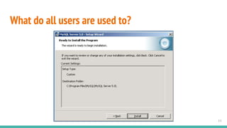 What do all users are used to?
11
 