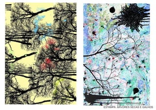 ESTAMPA ÁRVORES SECAS E GALHOS
 