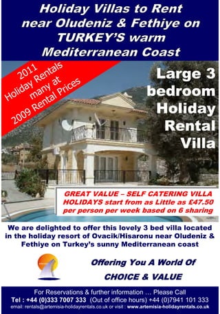 Artemisia Forest View Villas holiday rental brochure