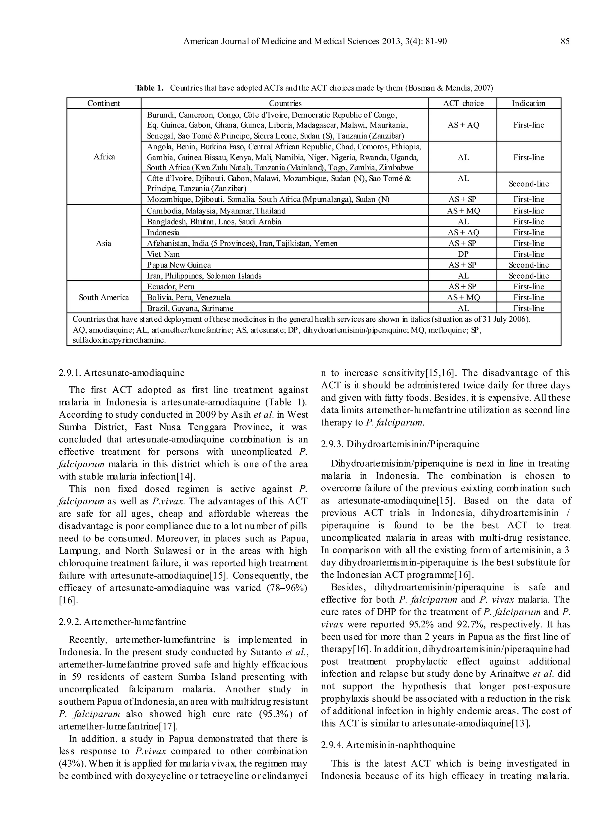 Artemisinin based therapy for malaria | PDF | Infectious Diseases ...