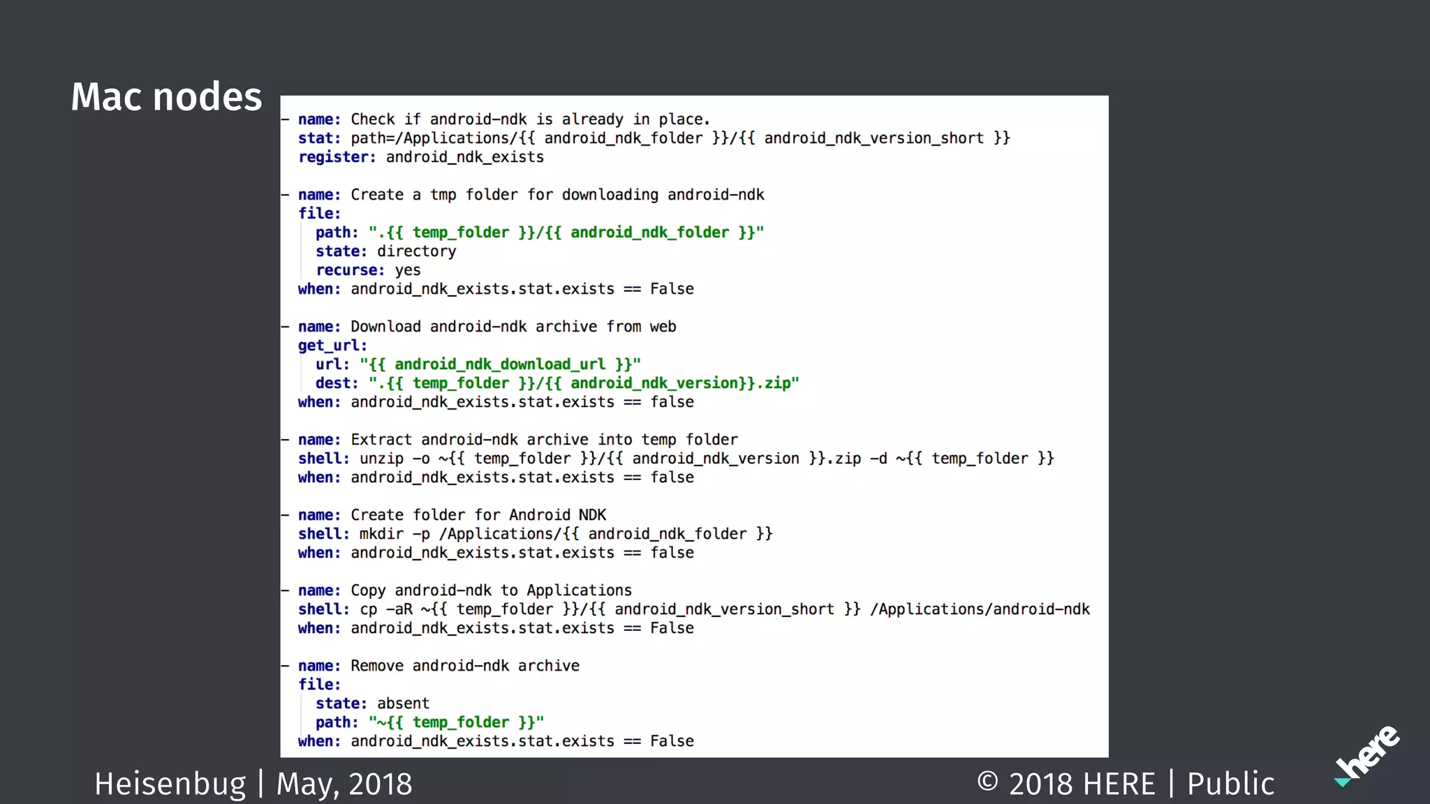 Mac nodes
© 2018 HERE | PublicHeisenbug | May, 2018
 