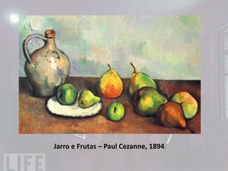 IMPRESSIONISMO
• Os impressionistas retratam em suas telas os
  reflexos e efeitos que a luz do sol produz nas
  cores da natureza. A fonte das cores estava
  nos raios do sol. Uma mudança no ângulo
  destes raios implica na alteração de cores e
  tons. É comum um mesmo motivo ser
  retratado diversas vezes no mesmo local,
  porém com as variações causadas pela
  mudanças nas horas do dia e nas estações ao
  longo do ano.
 