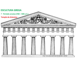 ESCULTURA GREGA
 Período arcaico (700 – 500 a.C.)
Templo de Artemisa
PROF. WILLIANS MARTINS DE AMORIM - ARTES
 