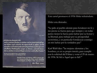 Este cartel promueve el 1936 Hitler referéndum.

Hitler esta diciendo:

"Le pido al pueblo alemán para fortalecer mi fe y
...